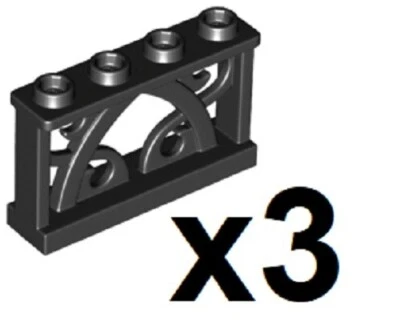 LEGO 3 Nuevas Vallas Negras 1 x 4 x 2 Ornamentales con 4 Tachuelas Parte 19121 BK01 Foto 1 de 3