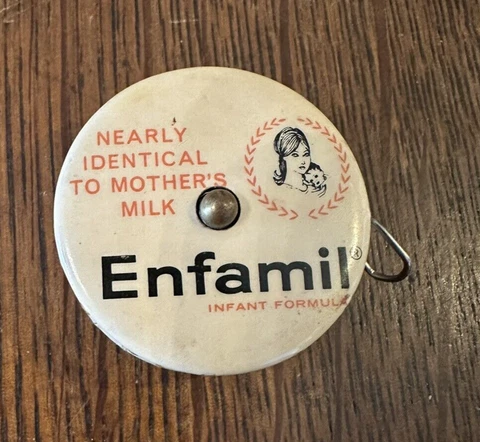 Vintage Antique Advertising Sewing Tape Measure Mead Johnson Enfamil Nutrition Cover