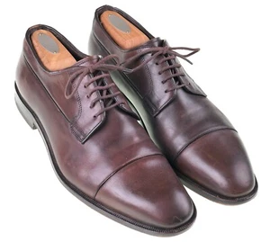 Canali 1934 Made in ITALY Brown Leather Plain Cap Toe Blutcher Dress Shoes US 8 - Picture 1 of 9