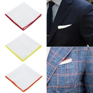 17 Colors Men Fashion Pocket Square Cotton Organic Handkerchief Hankies - Picture 1 of 22