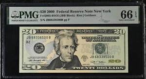 2009 $20 Federal Reserve Note Fr-BSOI New York PMG66 Gem EPQ - Picture 1 of 2