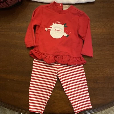 Class Club Bebé Navidad Conjunto Calzoncillo Con Pantalones - Talla 18 M - Aplique Papá Noel Foto 1 de 4