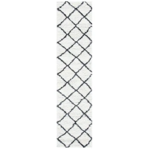 SAFAVIEH August Shag Collection AUG502A Ivory / Black Rug - Picture 1 of 15
