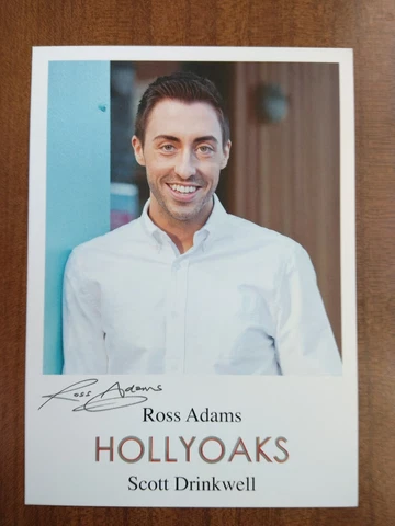 ROSS ADAMS *Scott Drinkwell* HOLLYOAKS PRE-SIGNED AUTOGRAPH FAN CAST PHOTO CARD Cover