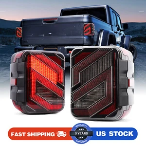 Pair Clear LED Tail Lights Turn Signal Brake Reverse For Jeep Gladiator JT 2020+ - Picture 1 of 12
