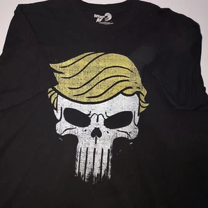 American AF Trump 2020 Punisher Skull Biker Humor Donald Trump Graphic Tee XL - Picture 1 of 4