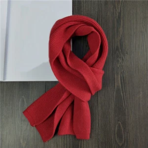 18*140cm Small Knitted Scarves Long Solid Color Warm Scarf for Student Unisex - Picture 1 of 35