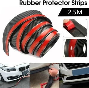 Universal 2.5M Car Lip Skirt Protector Rubber Splitter Front Bumper Spoiler Side - Picture 1 of 8