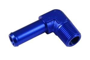 Adapter end connector fitting 90' 1/8"NPT to 1/4" nipple Blue - Picture 1 of 8