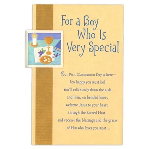 Nice FIRST COMMUNION Card FOR BOY, Very Special Sacred by DaySpring + Envelope - Picture 1 of 5