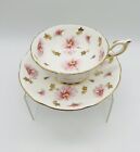 Vintage Eb Foley Bone China Tea Cup And Saucer With Pink Daisies Flowers England