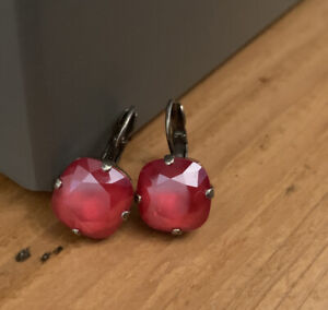 NEW With Box SABIKA Timeless Large Golf Drop Earrings Pink Coral