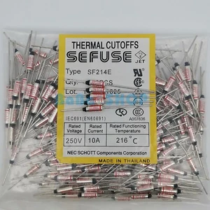 5pc SF214E 216°C SEFUSE Cutoffs 10A 250V NEC Thermal Fuse Celsius Degree 420.8°F - Picture 1 of 2