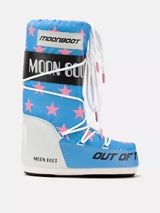 Moon Boot Icon Retrobiker Talla 42/44 Rosa Azul Estrellas Botas de Nieve para Mujer NUEVAS - Imagen 1 de 10