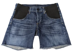 Citizens Of Humanity Maternity Stretch Denim Blue Cut-off Shorts - Women 27 USA - Picture 1 of 16
