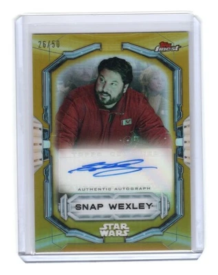Star Wars Finest 2022 Topps GOLD Auto FA-GG Greg Grunberg as Snap Wexley #26/50 - Image 1 of 4