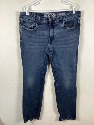 Kenneth Cole Reaction Jeans Mens 36x32 Blue Dark Wash Denim Straight Excellent - Image 1 of 4