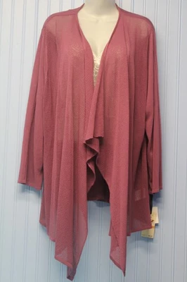 Emaline Woman grape 3/4 sleeve lightweight open cardigan sweater 3X NWT - Image 1 of 3