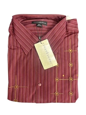 NWT JHANE BARNES Long Sleeve Burgundy Button Down Shirt Size XXL Retails $150 - Image 1 of 4