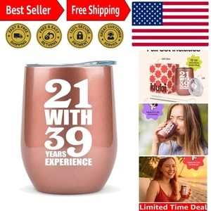 Stilvoller 12 Unzen Edelstahl Weinbecher - Perfektes Geschenk zum 60. Geburtstag für Frauen - Bild 1 von 11