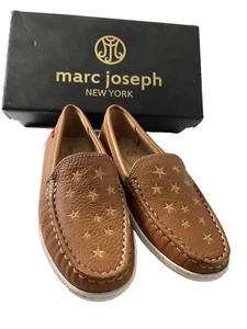 Mocassino MARC JOSEPH NEW YORK unisex-bambino driver in pelle con stella dorata TG 13,5 - Foto 1 di 13