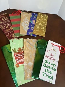 10 Feiertage Weihnachten verschiedene Wein Champagner Flasche Geschenktüten Papier - Bild 1 von 3