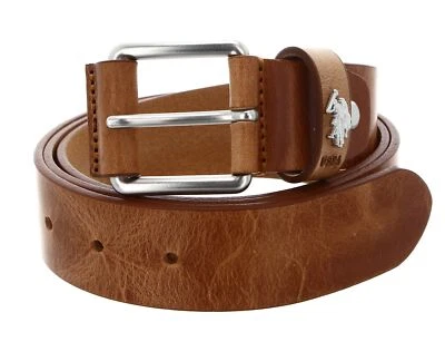 U.S. POLO ASSN. cinturón Hitchcock Leather Belt W115 Beige - Imagen 1 de 2