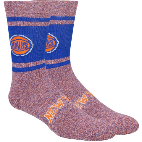New York Knicks NBA Large Mens Socks Fits 6-12 PKWY Orange Royal Varsity Crew Cover