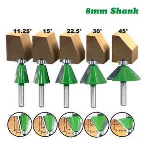8mm Shank 11.25-45° Chamfer & Bevel Edging Router Bit Woodworking Cutter Tool - Picture 1 of 11