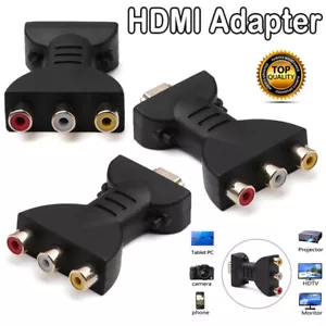 HDMI Stecker auf zu RCA 3 Cinch Chinch Buchse Audio Adapter Konverter TV Laptop - Bild 1 von 11