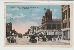 CARTOLINA WASHINGTON STREET GUARDANDO AD OVEST DALLA PRIMA STRADA FENICE ARIZONA - 1917 - Foto 1 di 2