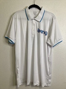 BANG Energy Drink Polo Herren XL weiß NEU hellblau Logo Werbung - Bild 1 von 3