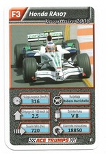 2008 Ace Trumps F1 Formula 1 Playing cards Finnish #F3 Rubens Barrichello