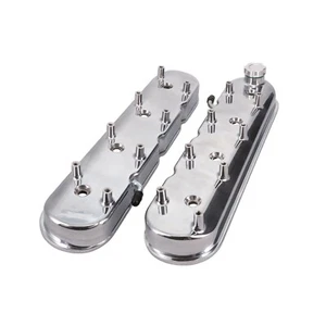 GM LS Cast Polished Aluminum Valve Covers w/ Coil Mounts LS1 LS2 LS3 5.3 6.0 6.2 - Picture 1 of 3
