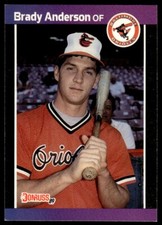 1989 Donruss Baseball Card Brady Anderson Rookie Baltimore Orioles #519
