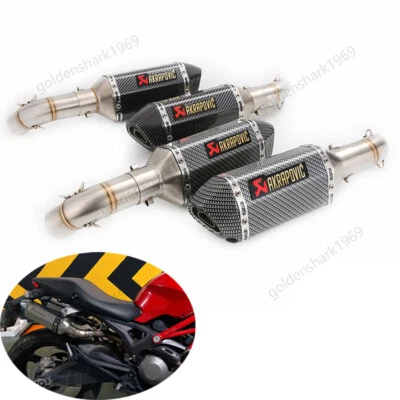 Puntas de escape izquierda derecha silenciador tubo medio para Ducati Monster 696 659 796 795 1100 Foto 1 de 4