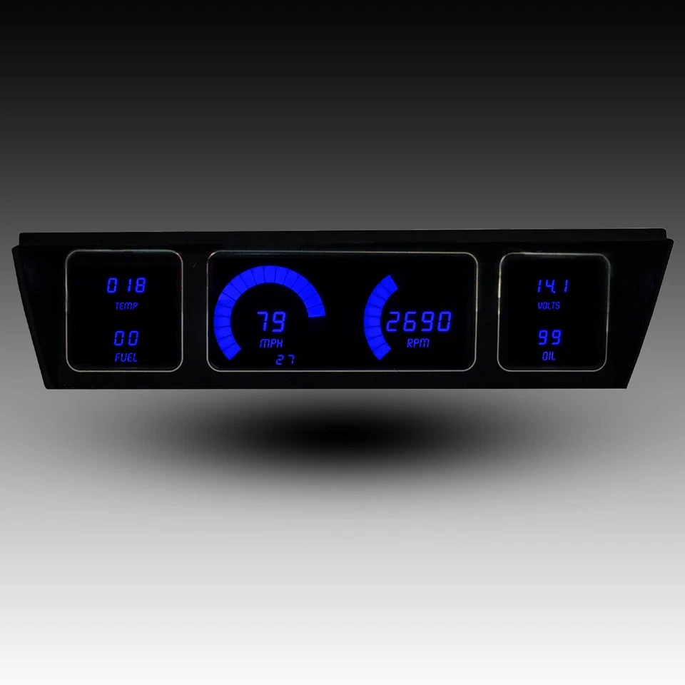 1977-1990 Chevy  Impala / Caprice Digital Dash Panel Blue LED Gauges Made In USA - Image 1 of 4