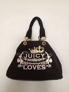 Y2K Brown Juicy Couture Satchel Large Tote Handbag Purse Shoulder Bag - Picture 1 of 16