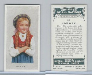 C6 Imperial Tobacco, Children Of All Nations, 1924, #32 Norway