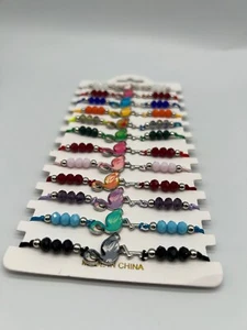 Flamingo Different Designs Charms Colorful Braided Bracelet Pack of 12 - Picture 1 of 7