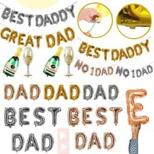 Happy Fathers Day Banner Balloons Champagne Bottle NO 1 Dad Daddy DECOR BALONNS