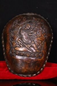 Old Tibetan silver skull Bone Vajrapani Chana Dorje Gabbra Kapala Bowl Cup FaQi