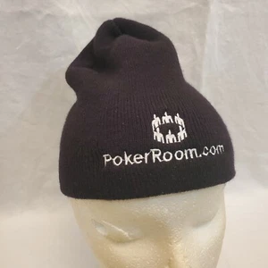 Vintage Made in USA Pokerroom.com Beanie Tuque Knit Cap - Early Web - Like New! - Picture 1 of 12