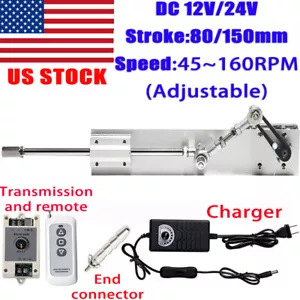Attuatore lineare motore alternativo design fai da te 12V 24V 150mm 45rpm 95rpm 120rpm - Foto 1 di 28