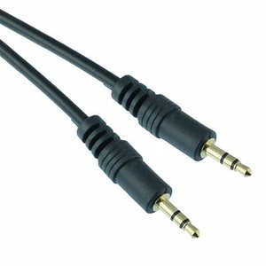 2m Gold 3.5mm Stereo Plug to Plug Jack Audio Cable Lead AUX Headphone - Picture 1 of 1