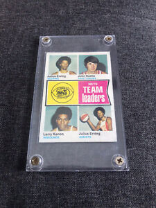 1974 Topps Nets team leaders basketball card Julius Erving Larry Kenon #226 VG