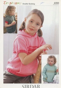 Sirdar Tropicana DK Knitting Pattern 4180 Hoodies Hooded Sweaters Child 1-12yrs - Picture 1 of 2