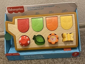 Fisher-Price Baby Toy Hide & Peek Pop-Up Animal-Themed Sensory Activity - Picture 1 of 9