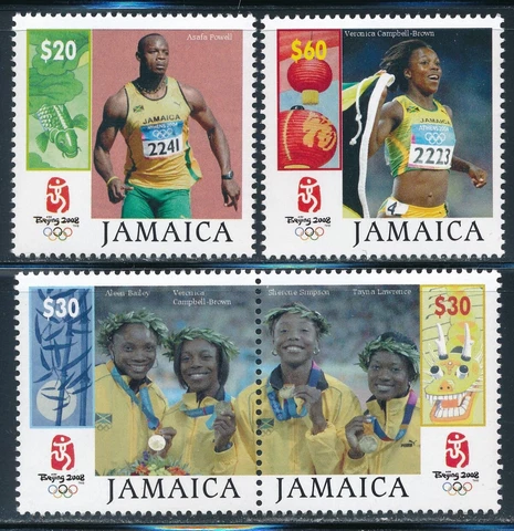 Jamaica - Beijing Olympic Games MNH Sports Stamps Set (2008) Cover