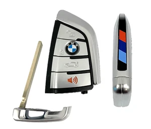 FABRICANTE DE EQUIPOS ORIGINALES BMW Llavero remoto sin llave + inserto de llave sin cortar 4B plateado BMW N5F-ID21A (serie M) - Imagen 1 de 12